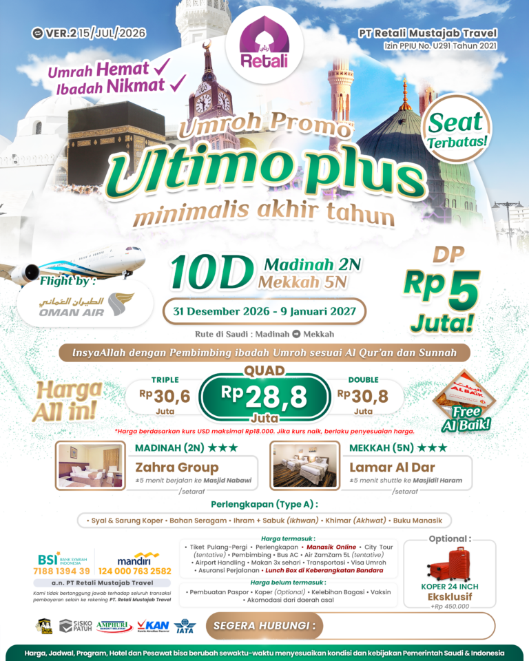 5. Brosur Umroh Ultimo minimalis 31 Dec 2026 - 9 Jan 2027 V2