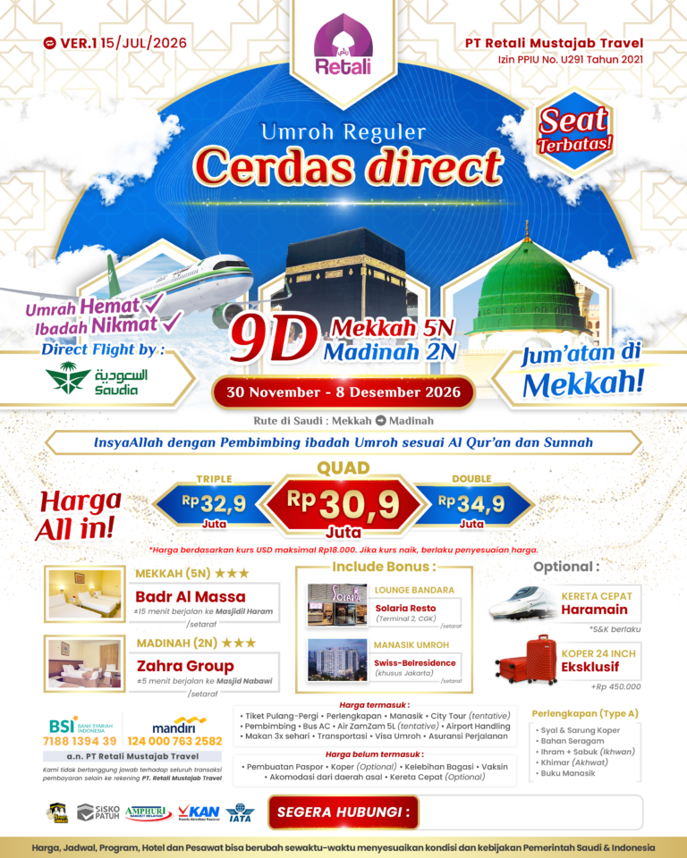6. Brosur Umroh Cerdas direct 30 November - 8 Desember 2026